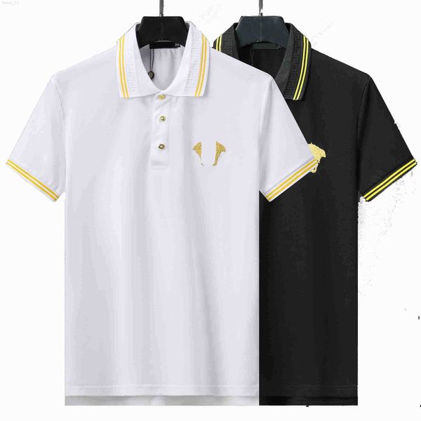 Nuova maglietta da maschile da uomo 2024 Maglietta da polo da uomo Summer Casual Remodery Modello di cotone Pure High Street Commerciale Shirt in bianco e nero M-3xl