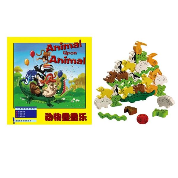 Giochi di gioco di giochi per famiglie per bambini animali su animali schizzano impilando giochi per bambini nuovi