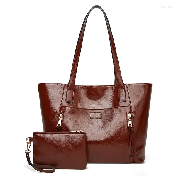 Bolsas de ombro Bolsa feminina moda 2024 Tote simples diagonal de um ombro portátil de duas peças e mãe