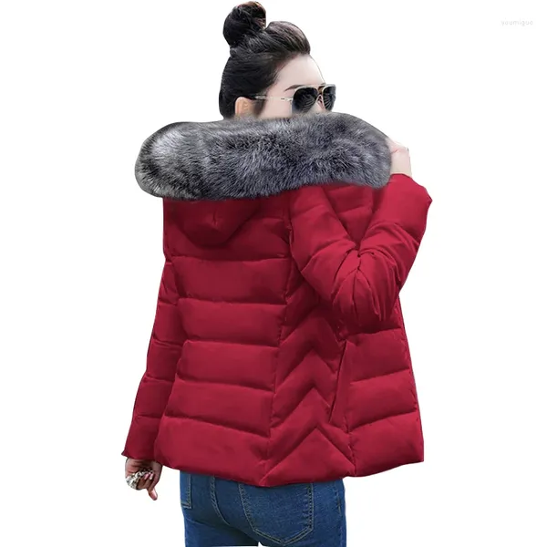 Jaquetas femininas jaqueta de outono mulheres casaco quente fêmea curta plus size 5xl 2024 ladies parkas winter pur -colar