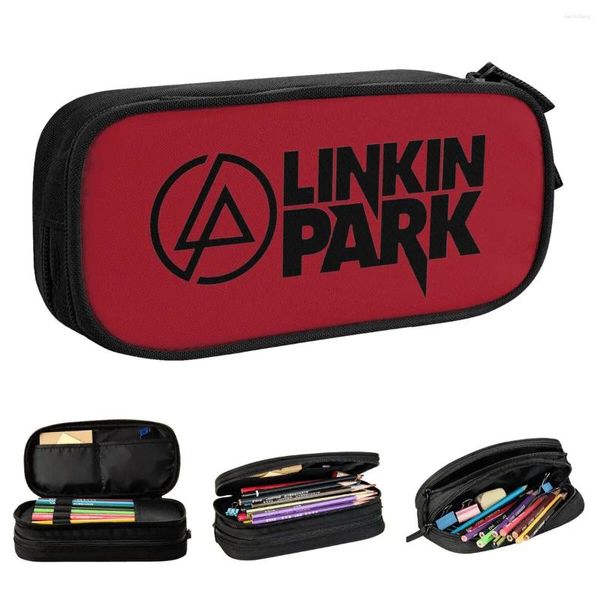 Niedliche Linkinpark Rock Music Bleistift Koffer Bleistiftstift für Girl Boy große Kapazitätsbags Schullieferungen Geschenke Schreibwaren