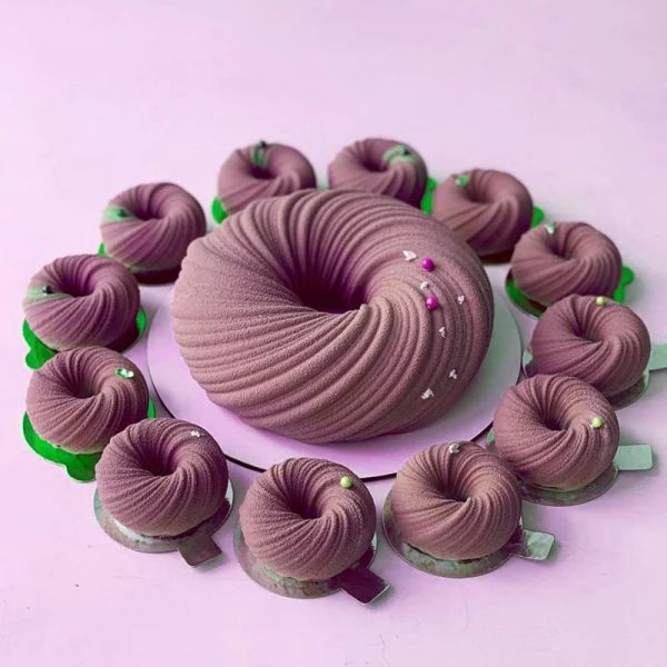 Формы Meibum спиральный пончик французский десертный силиконовый торт плесень домашняя вечеринка шоколадное муссы для выпечки для выпечки плесени