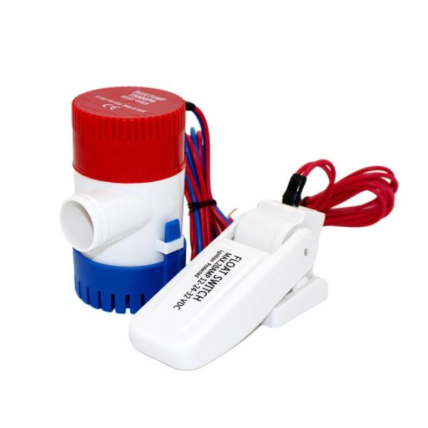 Pompe DC 12V 1100GPH 750 GPH Mini Boat Bilge Acqua Bilge Pompa con interruttore a galleggiante Regola di kayak 1100 GPH 12 V Controllo dell'acqua automatica automatica