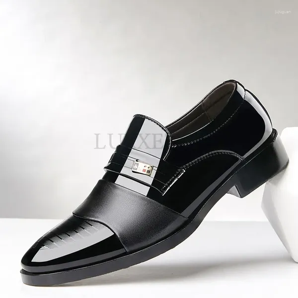Повседневная обувь мужчина кожаная классическая бизнес Формальный модный и элегантный обложка для свадебных обуви Office Oxford Black
