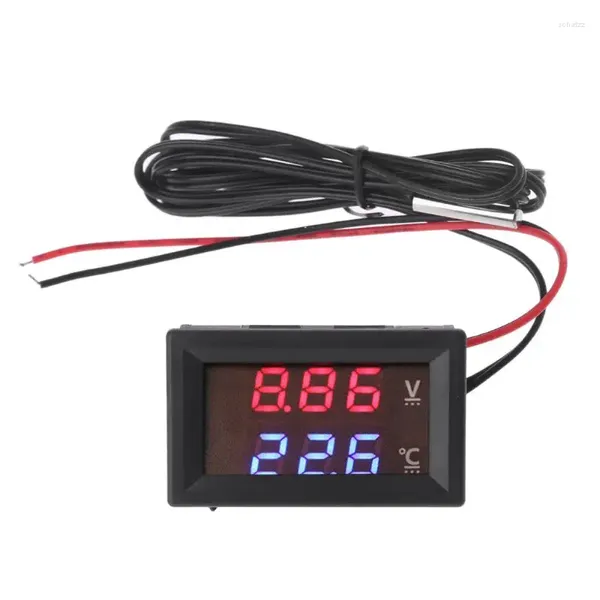 2-в-1 Термометр-светодиодный дисплей вольтметра цифрового измерителя для
