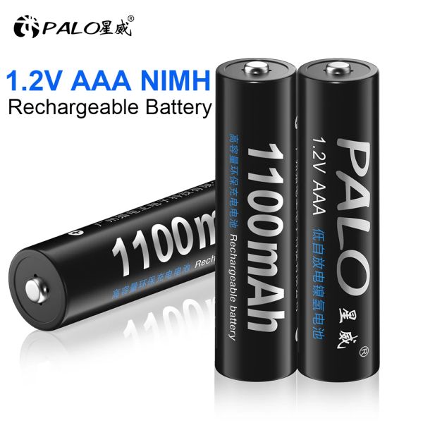Acessórios Palo 100% Orginal 1.2V AAA Bateria recarregável 1100mAh NIMH AAA Bateria recarregável 3A Baterias para Toys sem fio mouse