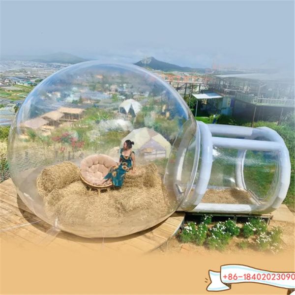 4m diâmetro+1,5m Tunnel Kids Party Balões Fun House Giant Clear Inflável Crystal Igloo Dome Bubble Bubble Tent transparente Ballons inflável Balloons House