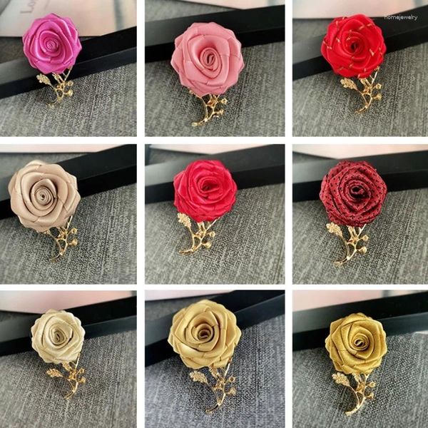 Broches de tecido coreano ímã de flores de rosa para homens e mulheres Moda de terno de moda Corsage Party Wedding Broche Jewelry Gifts