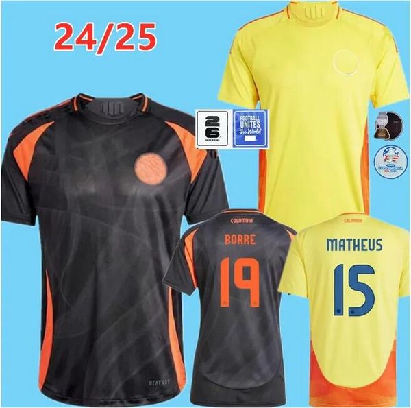 24/25 Колумбия Джеймс Футбол Джерси Детский комплект 2025 Колумбийская футбольная рубашка для футбольной рубашки в гостях.