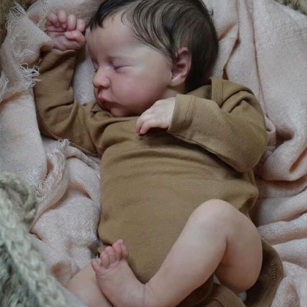 19 pollici Lifelike Reborn Dolls Levi in due versioni Soft Body o Full Body Silicone Touch morbido Flexibile Bambola fatta a mano 2235B 2235B