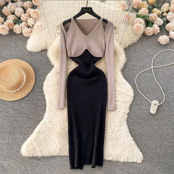 Повседневные платья мода vestidos женская v nece weel out out plouds contrast color indated wrind nide dress осень drosphip