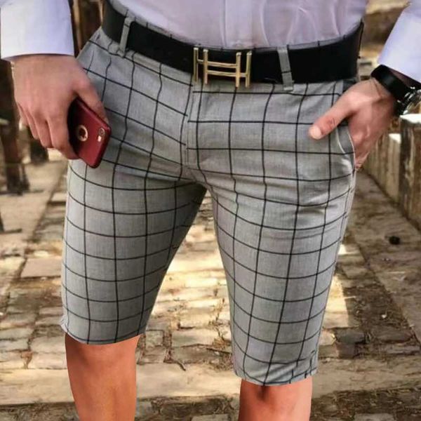 Shorts maschile abita sociale a strisce casual con cerniera nera marchio d'affari aderente marchio di lavoro di alta qualità da lavoro estate shorts q240427