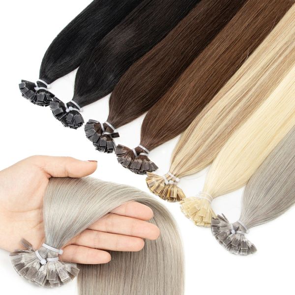 Extensões Isheeny Fusion Dica plana Extensões de cabelo humano Cabelo liso natural 14 