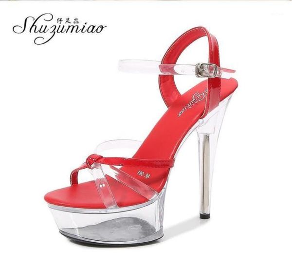 Sandals Dress Dress 2021 Bride Shoes Women High Heels Plataforma Verão Clear transparente Nightclub Big Size18940799