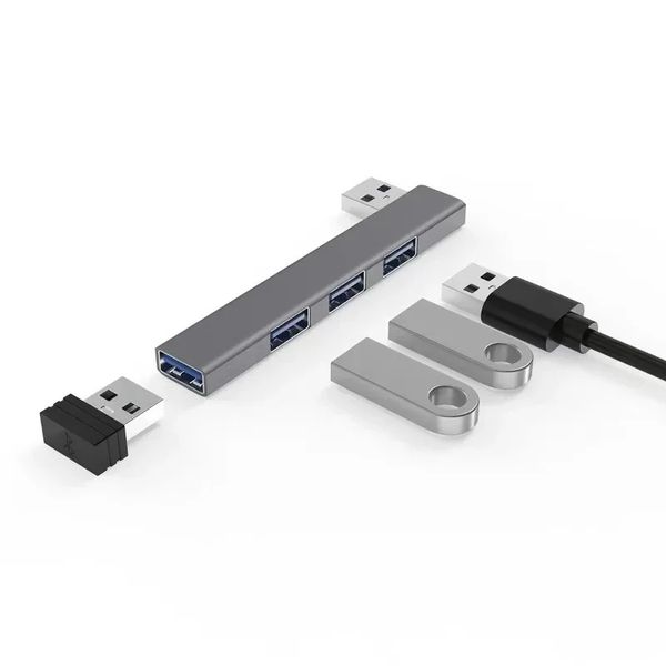 4 em 1 3x2.0 cubo USB 3 portas estendidas de plugue estendido Tipo portátil Slim C/USB PD Splitter PC Acessórios para laptop de computador