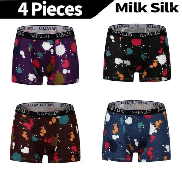 MUITOPANTES 4pcs boxers shorts homens roupas íntimas boxer sexy masculino projeta moda de calcinha masculina respirável