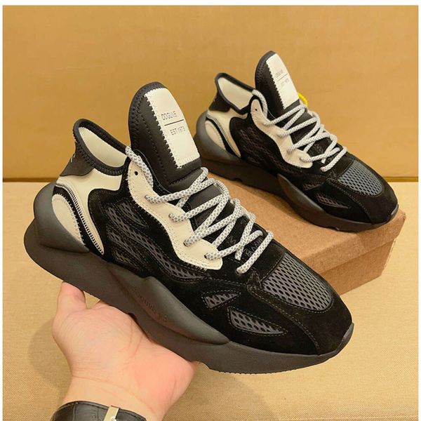 Designer Casual Sapatos DDGUBV Black Samurai Color contrastante Y3 Sapatos de papai mensagens de couro genuíno de grossa de grossa Premium Sports Sports Sapatos de baixo topo