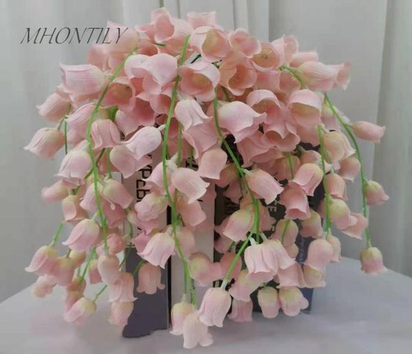 10pcslot Simulation 9 Köpfe Kleine Lilie des Tales gefälschte Seidenblumen für Home Wedding Decoration Fenster Layout Blume String4712044