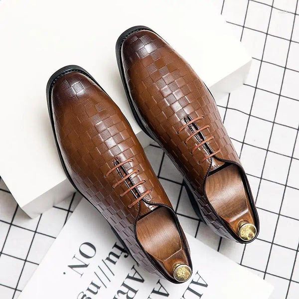 Kleiderschuhe Moccasins Herren echte Leder -Fashion Derby Classic Business Casual Hochzeit formelle Kleidung