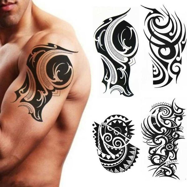 Tatuagem Palavras de transferência de tatuagem Idioma impermeável Tattoo temporário adesivo Fake Tatoo For Mull Men Mul