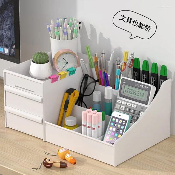 Caixas de armazenamento Caixa de gaveta de maquiagem Cosmética para desktop cômoda facemask batom prateleira plástica Case de cuidados com a pele organizando