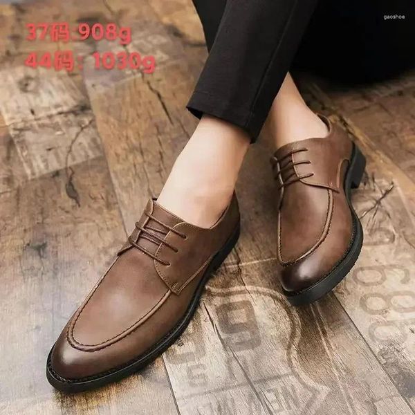 Vestido sapatos de couro masculino de fundo grosso grande derby coreano clássico casual casual simples luxo