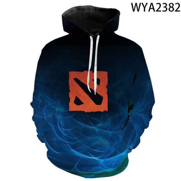 Шот -маниопасы 2021 Новая игра Dota 2 Mens Leisure Hoodie 3D Print