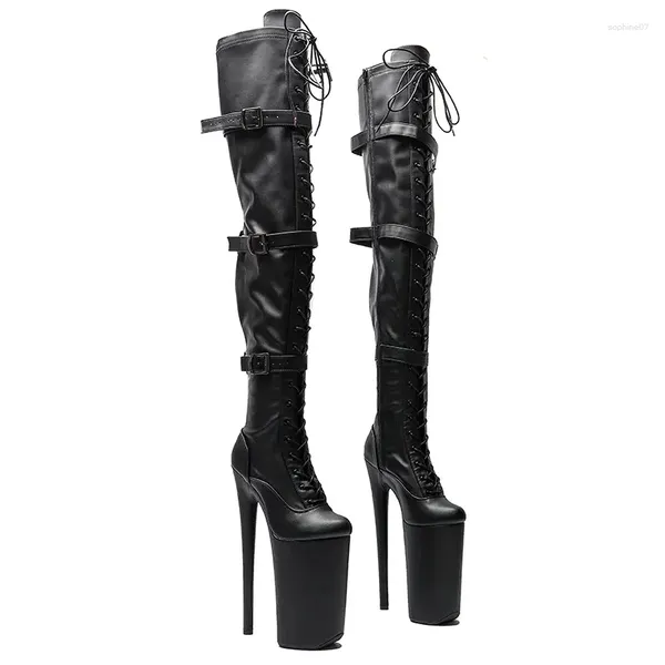 Stivali Fashion Pu Upper Sexy Sexy Exotic Pole Dancing Scarpe 26 cm/10 pollici Piattaforma ad alta piattaforma di tallone Moderna da donna Over-the-Knee 023