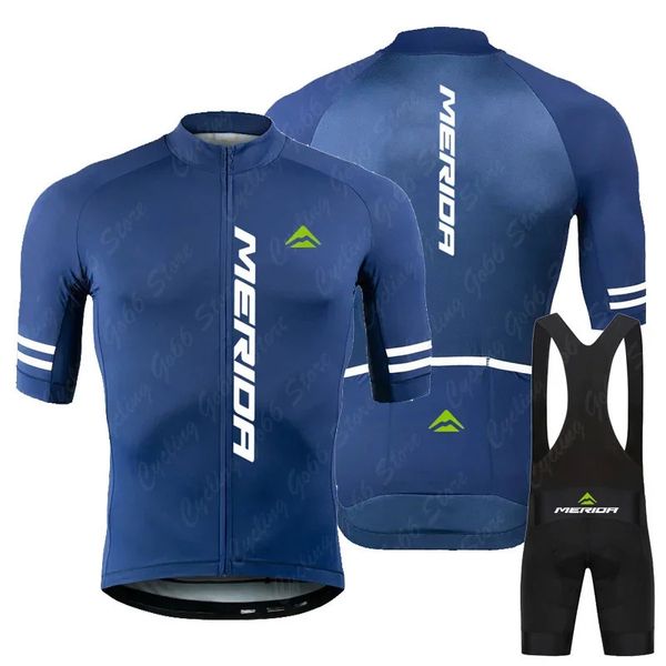 Merida Summer Cycling Jersey Set MTB Bicycle Clothing Mountain Bike Wear Kleidung Maillot Ropa Ciclismo Triathlon 240416