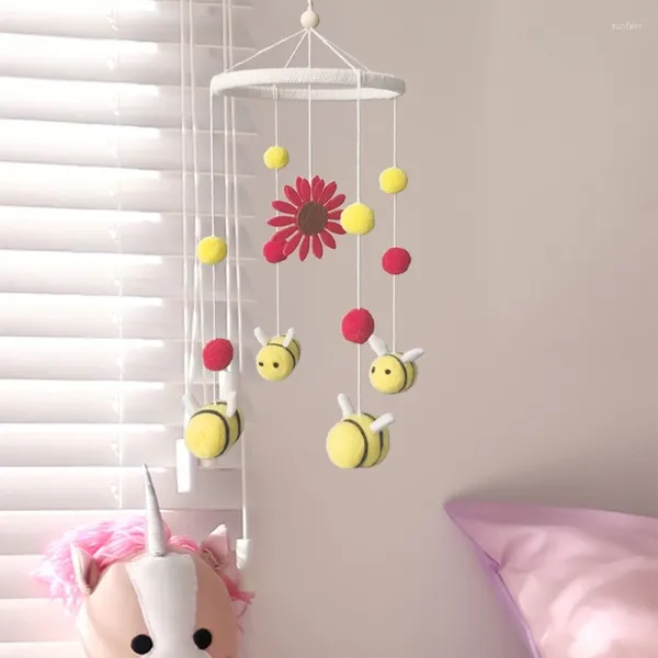 Dekorative Figuren Sonnenblumen Biene Hanging Room Dekoration Wind Chimes Baby Rassel Krippe Mobile Spielzeugbett Glocke Anhänger Kinder Wohnkultur Home Decor