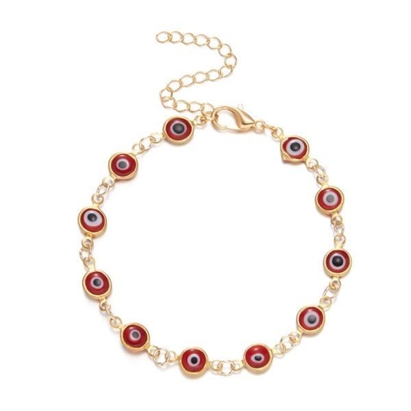 Lucky Turkey Evil Eye Bracelet para homens homens coloridos azuis azuis de pulsação metal ajustável Banges de corrente de boa sorte para joias de riqueza presentes