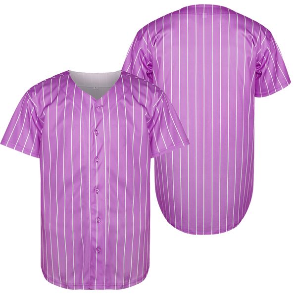 Blank Baseball Jersey Remessa Remessa Purple Stripe