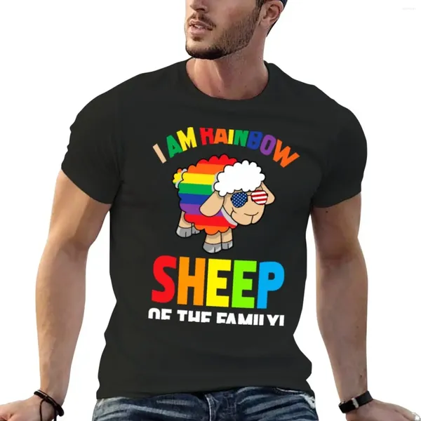 Herren-Tanktops Ich bin die Regenbogenschafe meiner Familie T-Shirt schwule LG T-Shirt Blanks einfache Hemden