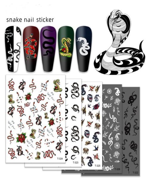 Adesivi per nail art adesivi multi colori design serpente auto adesiva chiodi 3d adesivo appunti di manicure acrilici decorazioni 4936942