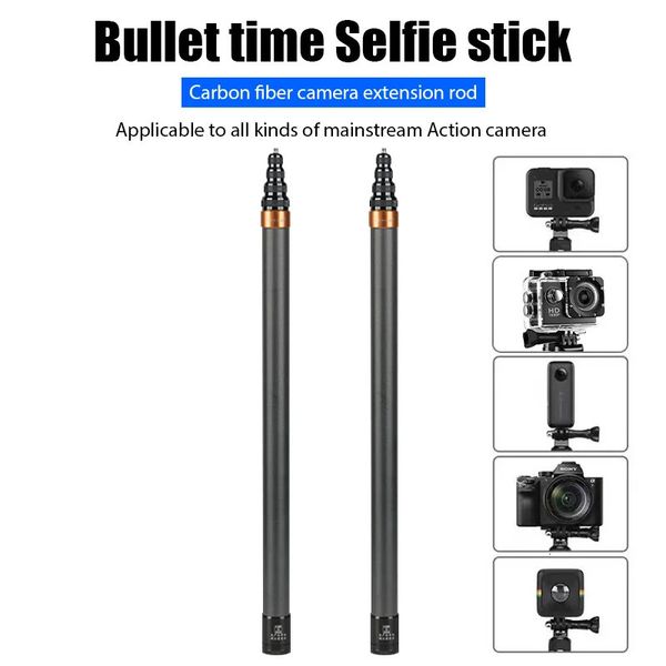 Для аксессуаров Insta360 X3 290 см углеродного волокна для селфи для DJI Action 4/3/GoPro Sports Camera Super Long Selfie Stick 240422