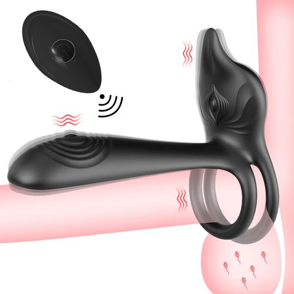 Coppia a 10 velocità Vibratore con anello del pene cazzo wireless cockring vaginale g spot massurger masturbator giocattolo sessuale per uomini donne 240412