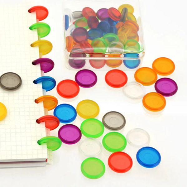 Notepads 200 pcs Disco di legame in plastica Hok Fungo 18/28/28mm Pulsante colorato ROUND RINGI LOOSELEAF ARC COBLE