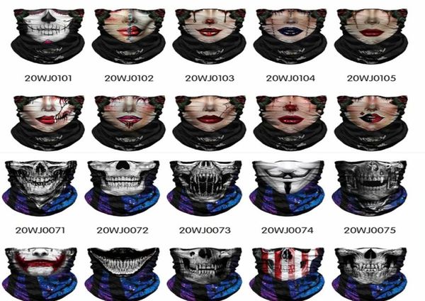 Спортивные головные уборы Bandana UV защита волшебного шарфа Holloween Skull Mak