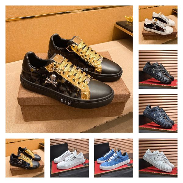 Scarpe da uomo pilip plein a basse fasi a bassa fascia di lusso di lusso classico classico cranio in pelle di alta qualità in pelle di alta qualità Sneaker Casual Board Sneakers Dimensioni 38-44