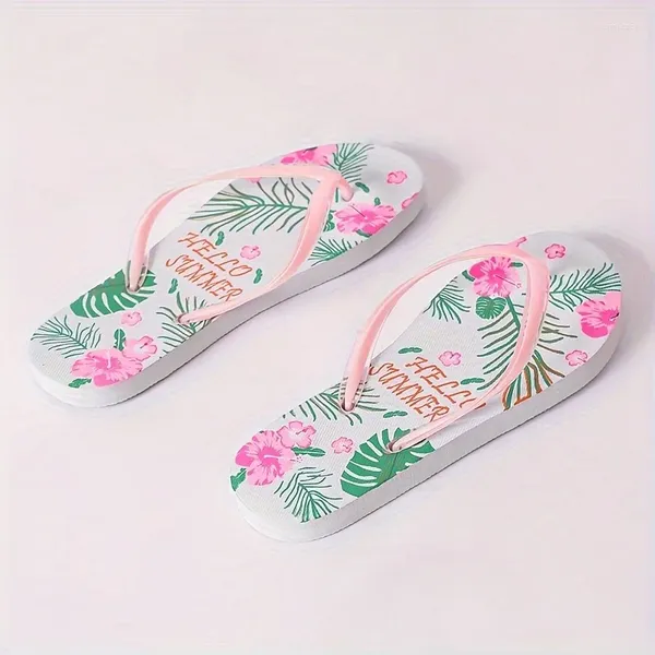 Gelegenheitsschuhe Frauen Blumendruck flip Flop