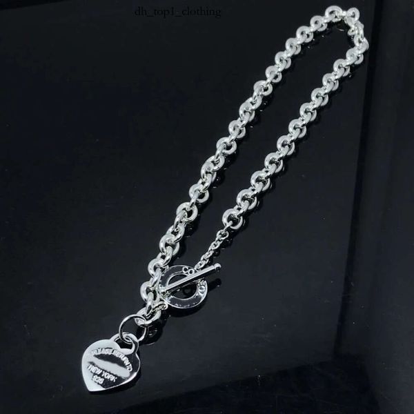 Desginer Tiffanyjewelry Home Seiko hochwertige OT Love Halskette Serie mit Diamond Heart Fashion Chain beliebt im Internet Tiffanybead Halskette 600