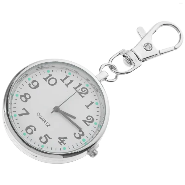 Orologi tascabile Tavolo rotondo Tasto chiave a sospensione Portable per le donne Numero Clip-On Nurses