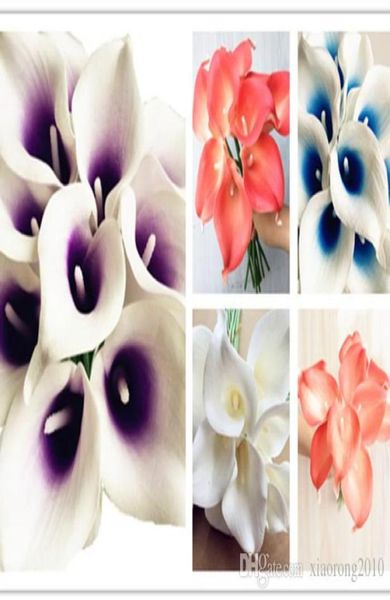 Touch real Pu Calla Lily Flowers Artificial Natual Looking Callas para casamento Bouquet2797261