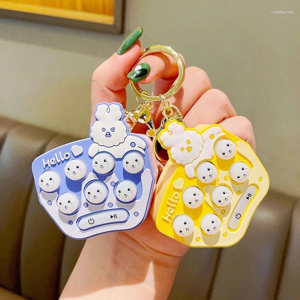 Keychains fofos divertidos gopher mini game máquina de máquina de máquina para homens homens atacado de quebra