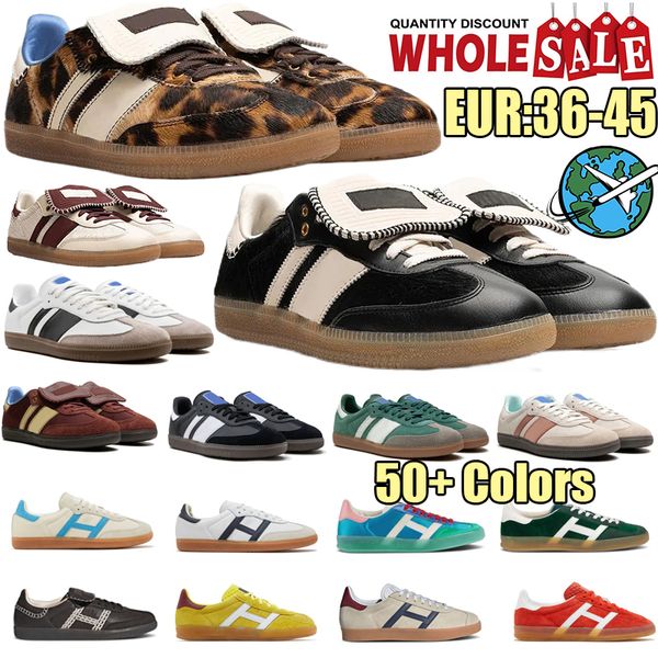 Designer Scarpe vegan originali Scarpe casual Leopard Velvet Pink Black White Gum Wales Bonner Mens Womens Sneakers per esterni sportivi Vendite 36-45