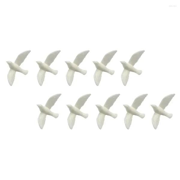 Flores decorativas 10pcs White Pigeon Ornament Mini House Decor Decor Micro paisagem estátua de pássaro