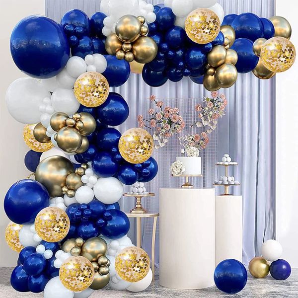 Decorazione blu argento macaron garland arch kit kit matrimonio festa di compleanno decorazione coriando in lattice palloncini per ragazze baby shower