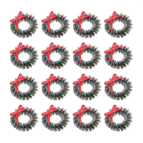 Flores decorativas 20 PCs Decorações de grinaldas de Natal ao ar livre Ornamento de festa da paisagem Miniatura Decorar Garland Toy Iron Artificial