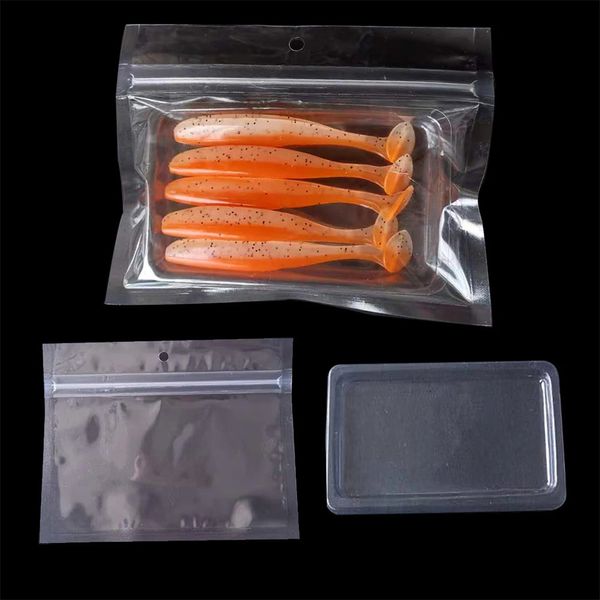 100 PCS/LOTA BACO PACTO PLÁSTICA PACOTO DE BLISTA PVC PARA LURA DE PESCA 240417