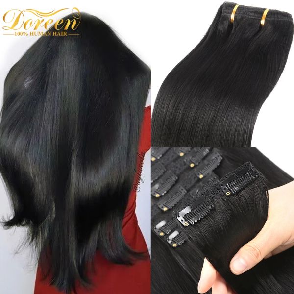 Erweiterungen Doreen 160G 200G 240g Volumenreihe Remy European Human Hair Clip in Erweiterungen Haarstücke Vollhack16 bis 24 Zoll Clip Haarverkauf